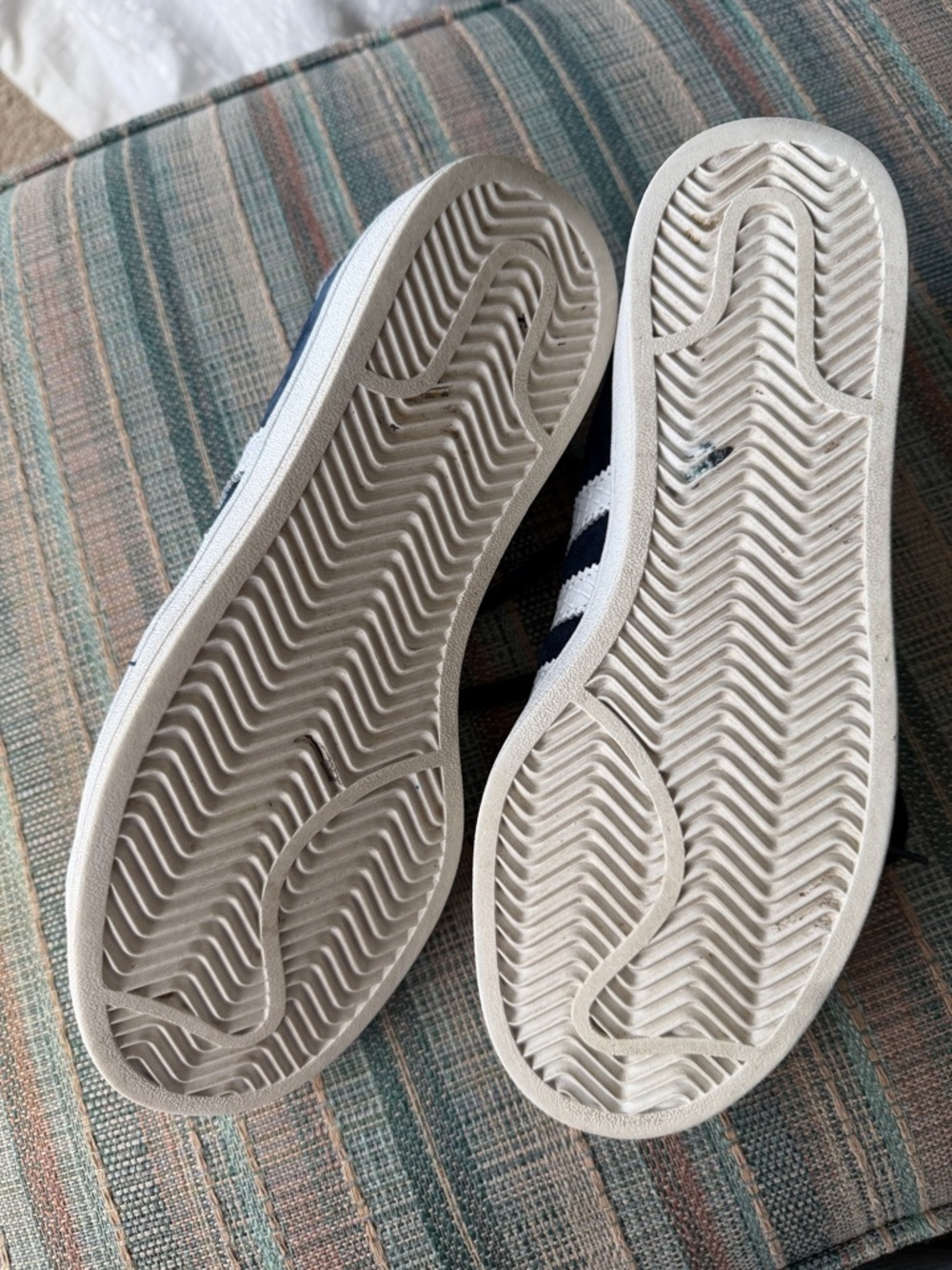 adidas Navy Suede Sneakers with White Stripes - Picture 3 of 4